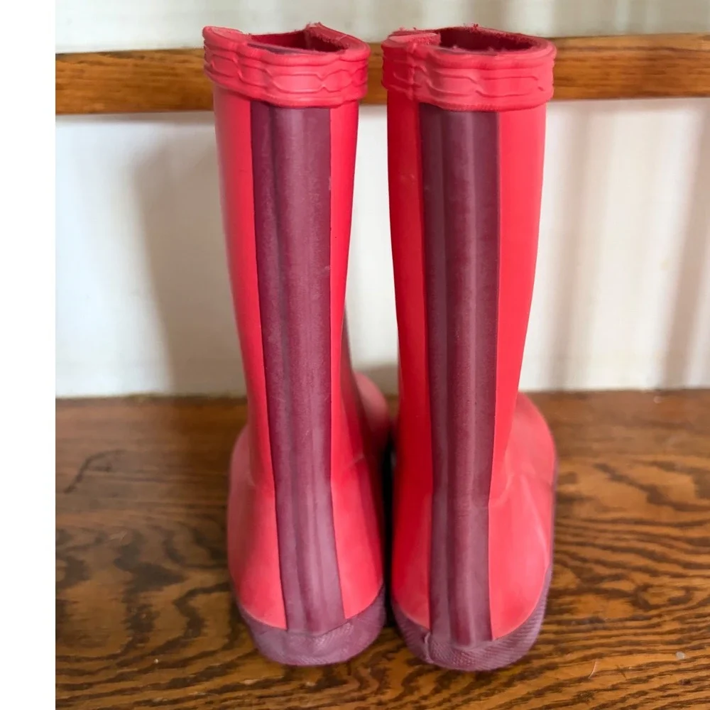 Hunter Kids First Classic Rain Boots Red Rubber Waterproof US 12C